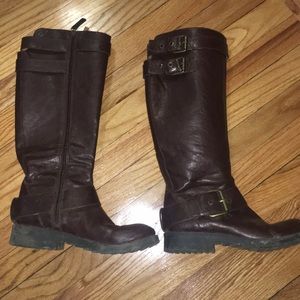 Brown tall riding boots